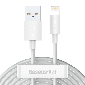 Data-кабель Baseus Simple Wisdom Data Cable USB to Lightning 2.4A 1.5m, White