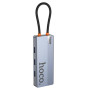 USB Hub HOCO HB51 Wow 6-in-1 multi-function converter HDTV / RJ45 / Type-C / USB3.0, Deep Space Gray