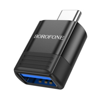 USB Адаптер BOROFONE BV18 Type-C male to USB female USB3.0 adapter, Black