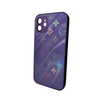 Чохол - накладка AG Glass Gradient LV Frame для iPhone 12