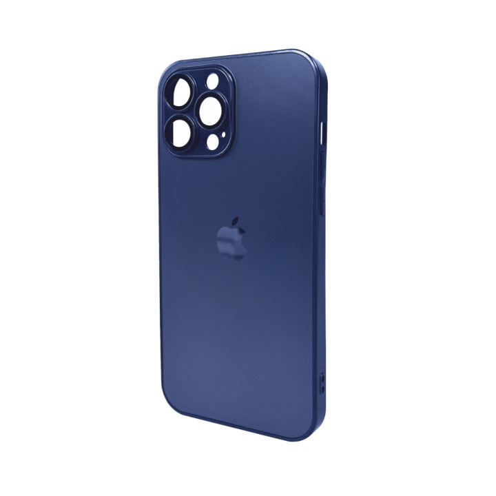 Чехол AG Glass Matt Frame Color для iPhone 13 Pro Max, Navy Blue