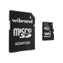 Карта памяти microSDHC Wibrand 4Gb class 4 + adapter SD, Black