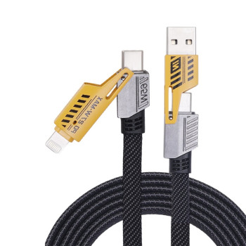 Data-Кабель WUW X207 USB 3 in 1 65W 1m, Black