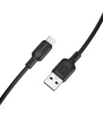 Data Кабель BOROFONE BX113 Lenny silicone charging USB - Micro-USB 3M, Black