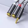 Аудіокабель UGREEN AV109 UGR-10547 3.5mm Male to 2RCA Female 25 cm, Gray