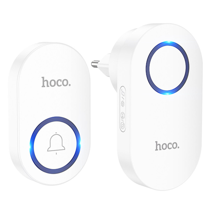 Дверний бездротовий дзвінок HOCO HI25 210 mAh, White