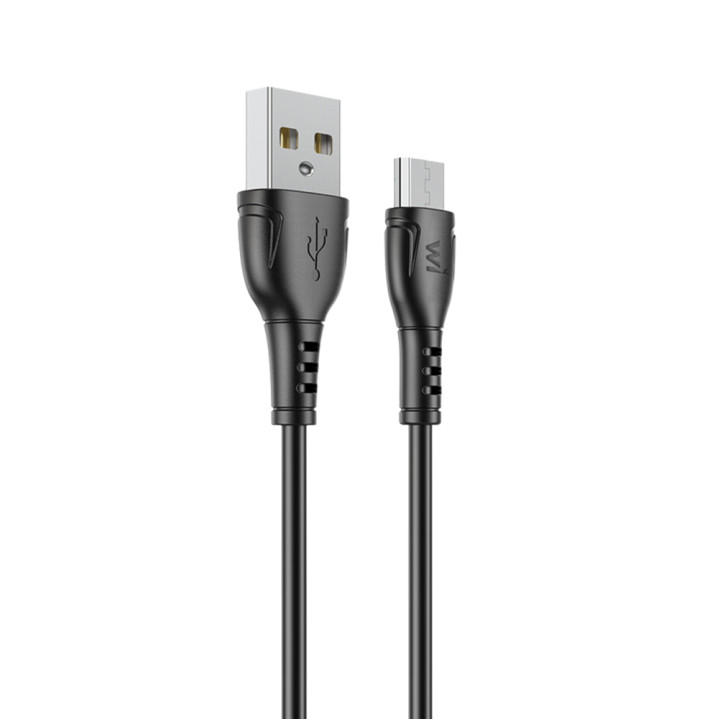 Data - кабель Wibrand Boa USB-A to microUSB 1m, Black