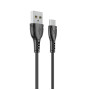 Data - кабель Wibrand Boa USB-A to microUSB 1m, Black