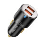 Автомобильное зарядное устройство Essager City Dual PD66W / QC3.0, Black