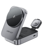 Бездротовий зарядний пристрій ACEFAST E22 Desktop 3-in-1, Gray