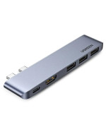 USB-Хаб UGREEN CM251 Dual USB-C To HDMI / USB 3.0 A / Type C, Space-Gray