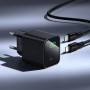 Мережевий зарядний пристрій HOCO CS82A з кабелем Type-C to Lightning, Black