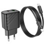 Сетевое зарядное устройство HOCO CS23A Type-C PD30W/USBQC3.0 кабель Type-C to Type-C 1m, Black