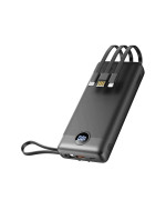 Внешний аккумулятор Power Bank Veger C20 with built-in cables Micro USB / Type C / Lightning 20000 mAh, Black