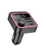 Автомобильное зарядное устройство с FM-модулятором HOCO E85 Tiger Type-C PD20W USB QC3.0 BT FM transmitter, Black