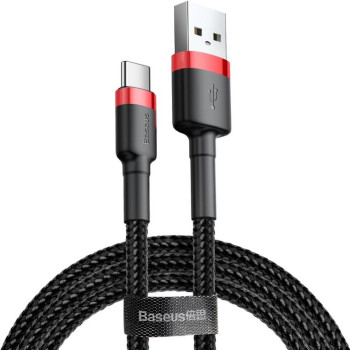 Data - кабель Baseus Cafule CATKLF-U91 Cable USB to Type-C 2A 3m, Red - Black