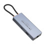 USB Hub HOCO HB51 Wow 6-in-1 multi-function converter HDTV / RJ45 / Type-C / USB3.0, Deep Space Gray