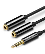 Аудіокабель - розгалужувач UGREEN AV141 3.5mm male to 2 Female, Black