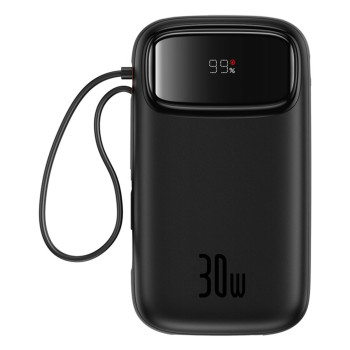 Зовнішній акумулятор Power Bank Baseus QPow 2 Digital Display 20000mAh 30W, Cluster Black