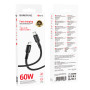 Data - кабель BOROFONE BX116 Type-C to Type-C, Black