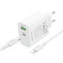 Сетевое зарядное устройство BOROFONE BA106A с кабелем USB-C to Lightning, White