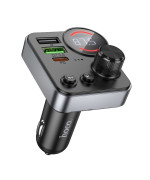 FM-модулятором HOCO E86 Alegria 48W dual port PD30W / QC3.0 car BT FM transmitter, Black