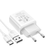 Сетевое зарядное устройство BOROFONE BA68A Glacier 10.5W cable Type-C, White