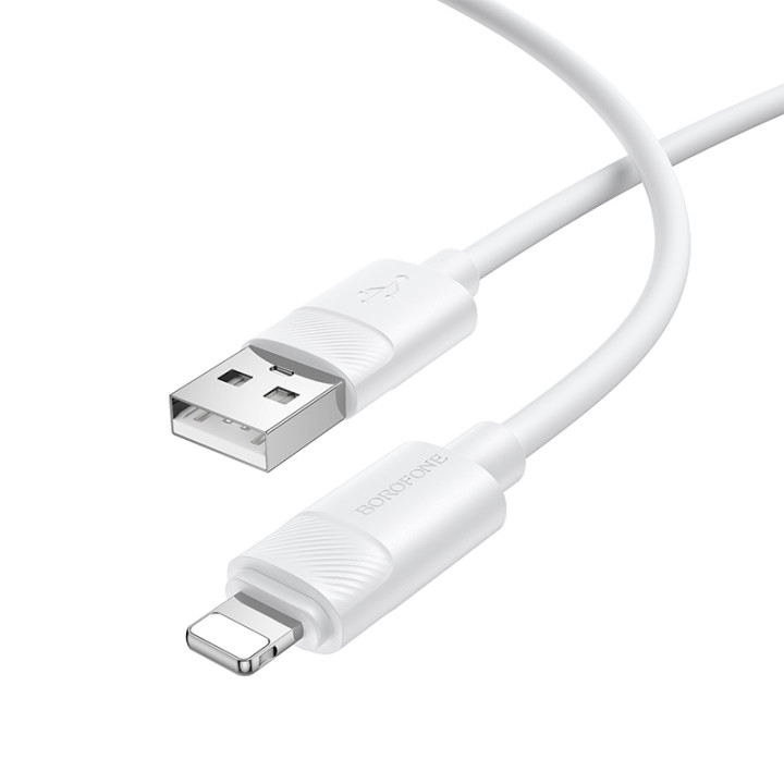 Data - кабель BOROFONE BX123 USB-A to Lightning, White