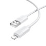 Data - кабель BOROFONE BX123 USB-A to Lightning, White