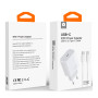 Сетевое зарядное устройство WUW T108 PD40W с кабелем USB-C to USB-C, White