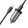 Автомобильное зарядное устройство HOCO NZ16 с кабелем Type-C to Type-C, Metal Grey