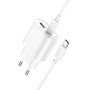 Сетевое зарядное устройство HOCO C109A с кабелем Type-C - Type-C PD20W/QC3.0, White