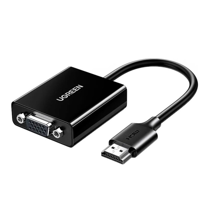 Перехідник UGREEN CM611 HDMI to VGA Adapter, Black