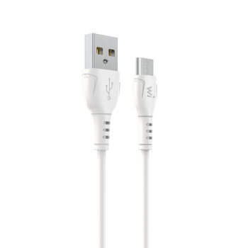 Data - кабель Wibrand Boa USB-A to microUSB 1m, White