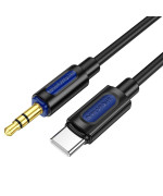 Аудиокабель BOROFONE BL20 Type-C to AUX 1m, Black