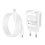 Сетевое зарядное устройство HOCO C109A с кабелем Type-C - Type-C PD20W/QC3.0, White