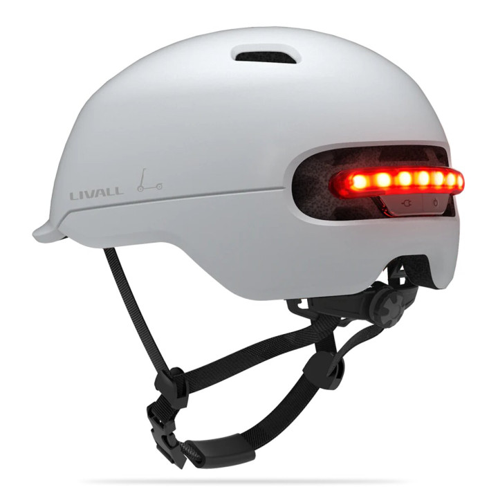 Защитный шлем Livall C20 (M) с индикацией стопа White