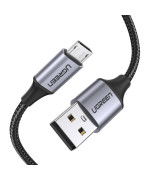Data-Кабель UGREEN US290 Micro USB 2.0 1m, Metal - Black