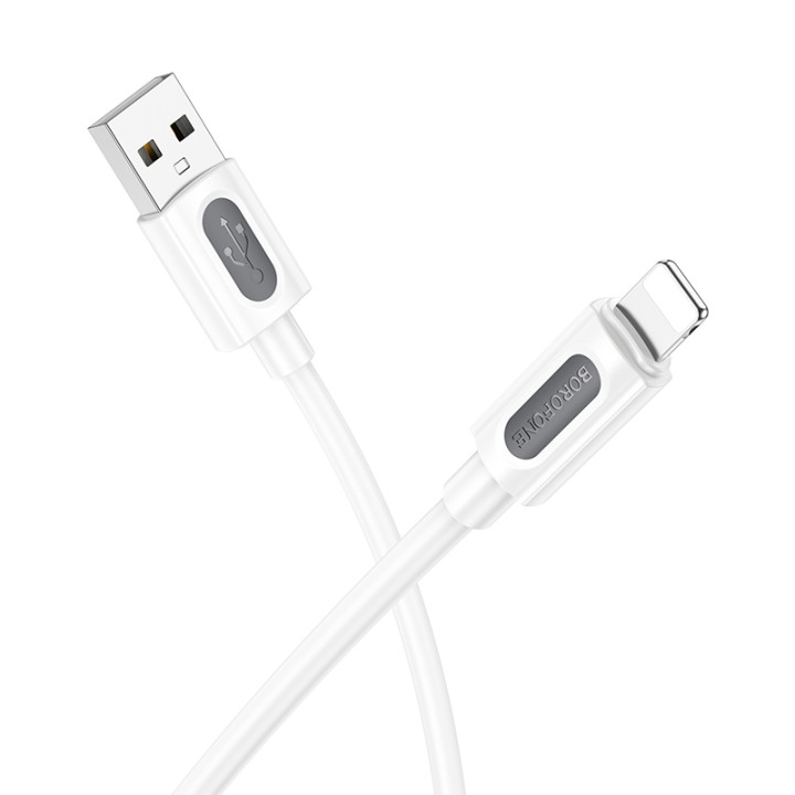 Data - кабель BOROFONE BX114 USB-A to Lightning, White