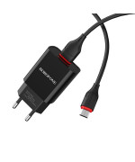 Мережевий Зарядний пристрій BOROFONE BA20A Sharp 10.5W cable Micro-USB 1m, Black