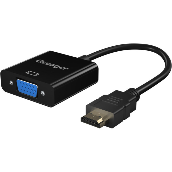 Кабель-переходник ESSAGER Phantom HD Convertor HDMI to VGA, Black