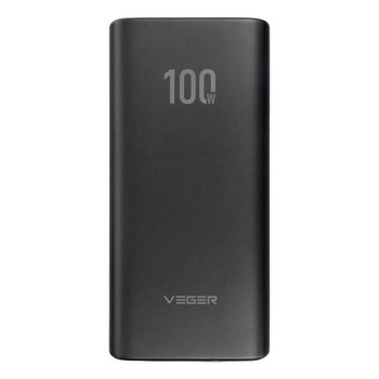 Зовнішній акумулятор Power Bank VEGER T100 W2032C Type-C PD QC3.0 / USB 5A 100W 20000mAh, Black