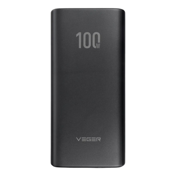 Зовнішній акумулятор Power Bank VEGER T100 W2032C Type-C PD QC3.0 / USB 5A 100W 20000mAh, Black