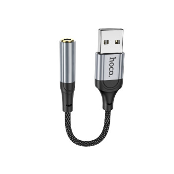 Аудiокабель HOCO LS36 USB-A to 3.5mm female, Black