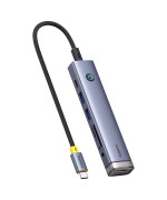 USB - хаб Baseus UltraJoy Series 7-Port Type-C to HDMI 4K 60Hz 1USB3.0*2 + 1PD + SD / 1TF3.0 + 3.5mm, Grey