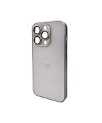 Чехол AG Glass Matt Frame Color Logo для iPhone 15 Pro, Grey