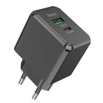 Мережевий зарядний пристрій HOCO CS14A Ocean PD20W / QC3.0 3А, Black