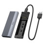 Наружный карман для SSD HOCO HB47 M.2 SSD Enclosure (USB3.1/6Gbps), Metal Gray