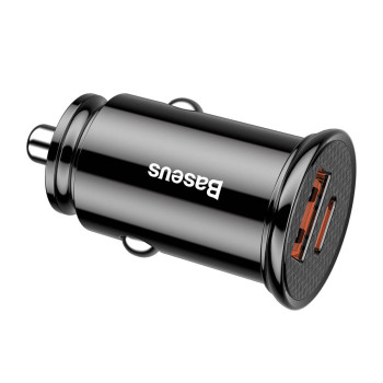Автомобильное зарядное устройство Baseus Circular Plastic A / C 30W, Black ( CCALL-YS01 )