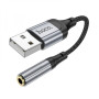 Аудиокабель HOCO LS36 USB-A to 3.5mm female, Black